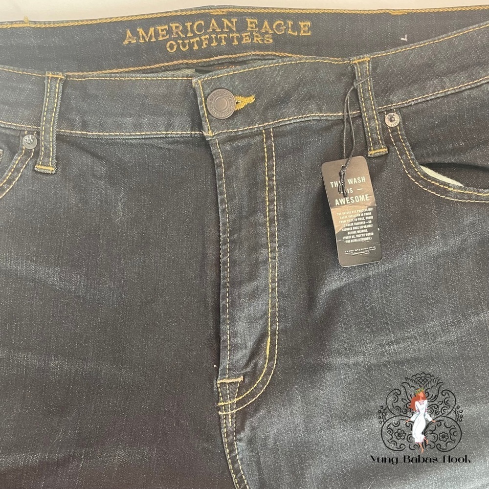 NWT American Eagle Outfitters Slim 40W X 34L Extreme Flex Denim Dark Blue Jeans